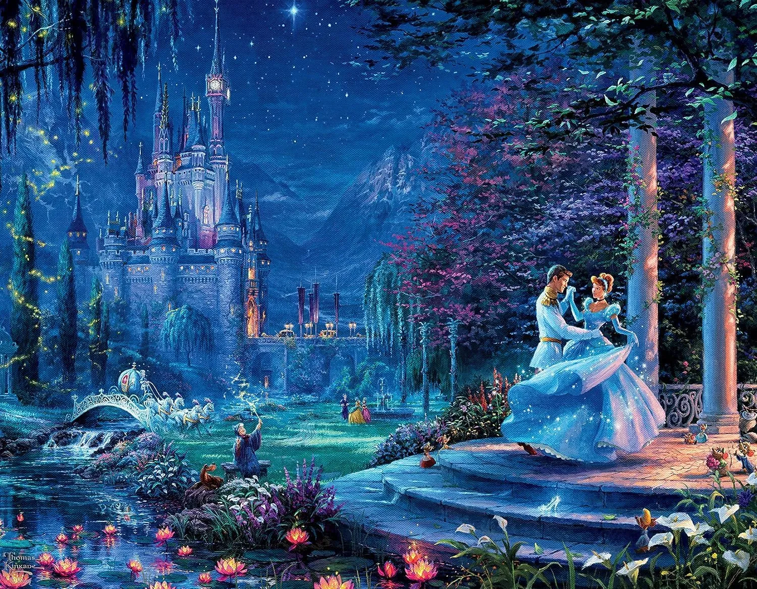 - (4) 500 Piece irritate excessively cup Jigsaw Puzzles $ Blue Ceaco - 4 in 1 Multipack - Thomas Kinkade - Disney Dreams Collection - Cinderella$ The Lion King$ Mickey and Minnie$ & The Little Mermaid 