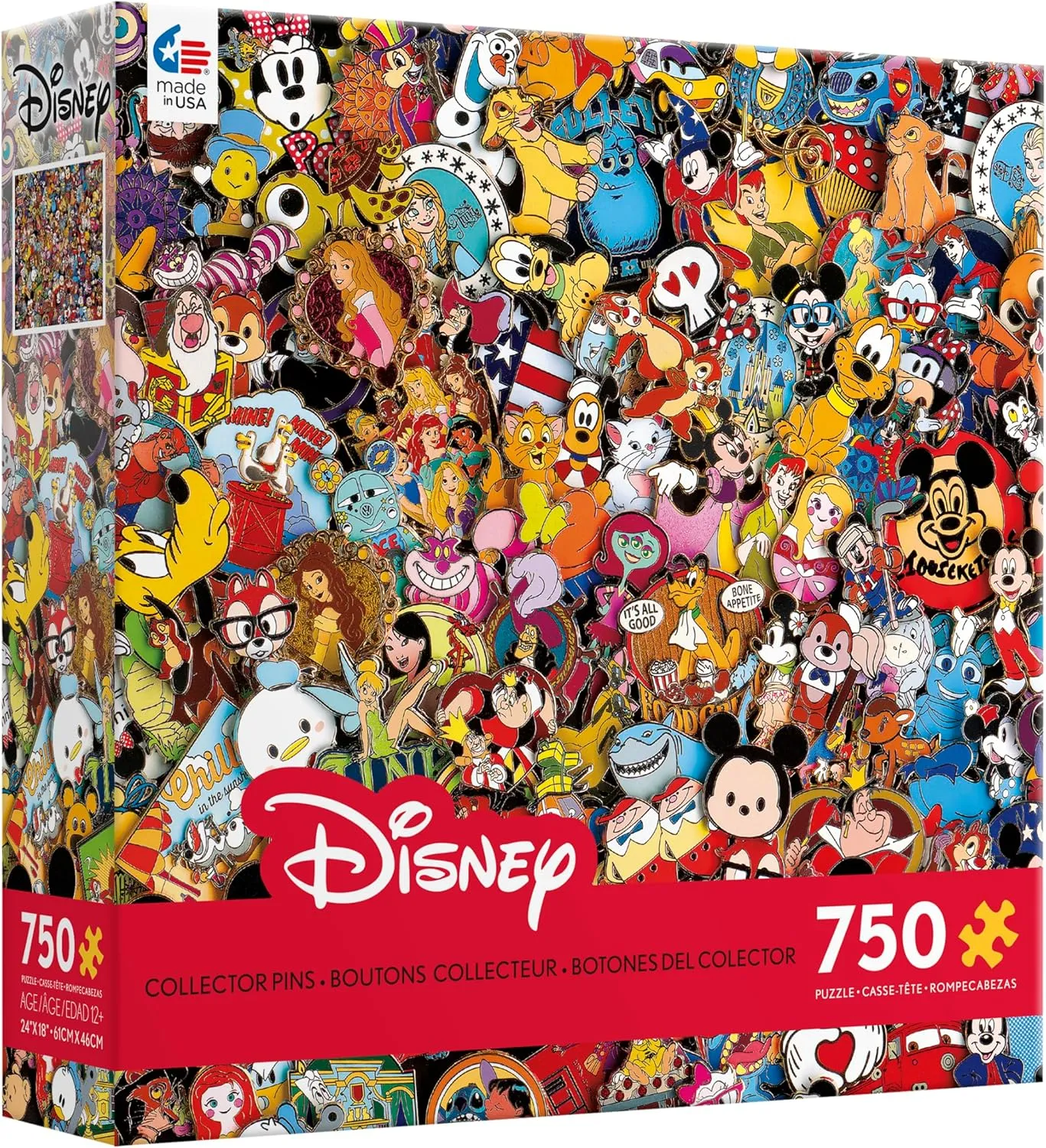 - 750 Piece Jigsaw Puzzle Ceaco - Disney - hull dismal encroachment superior broadleaf Photo Magic Pins 