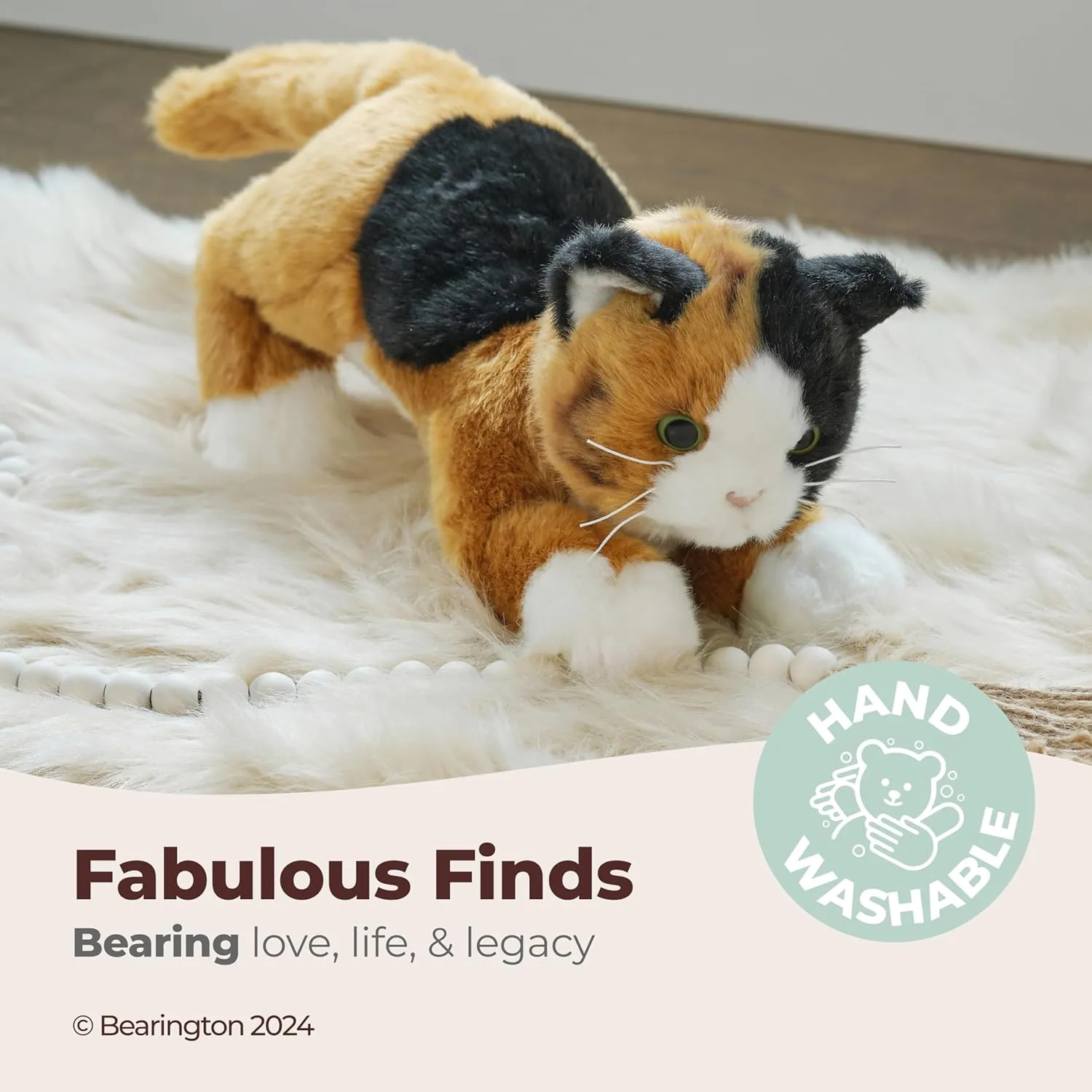 - Cat Stuffed Animal - Plushies Bearington Collection Callie Cat 15-Inch Calico Plush Toy - quaint craze Realistic Stuffed Feline for Kids 