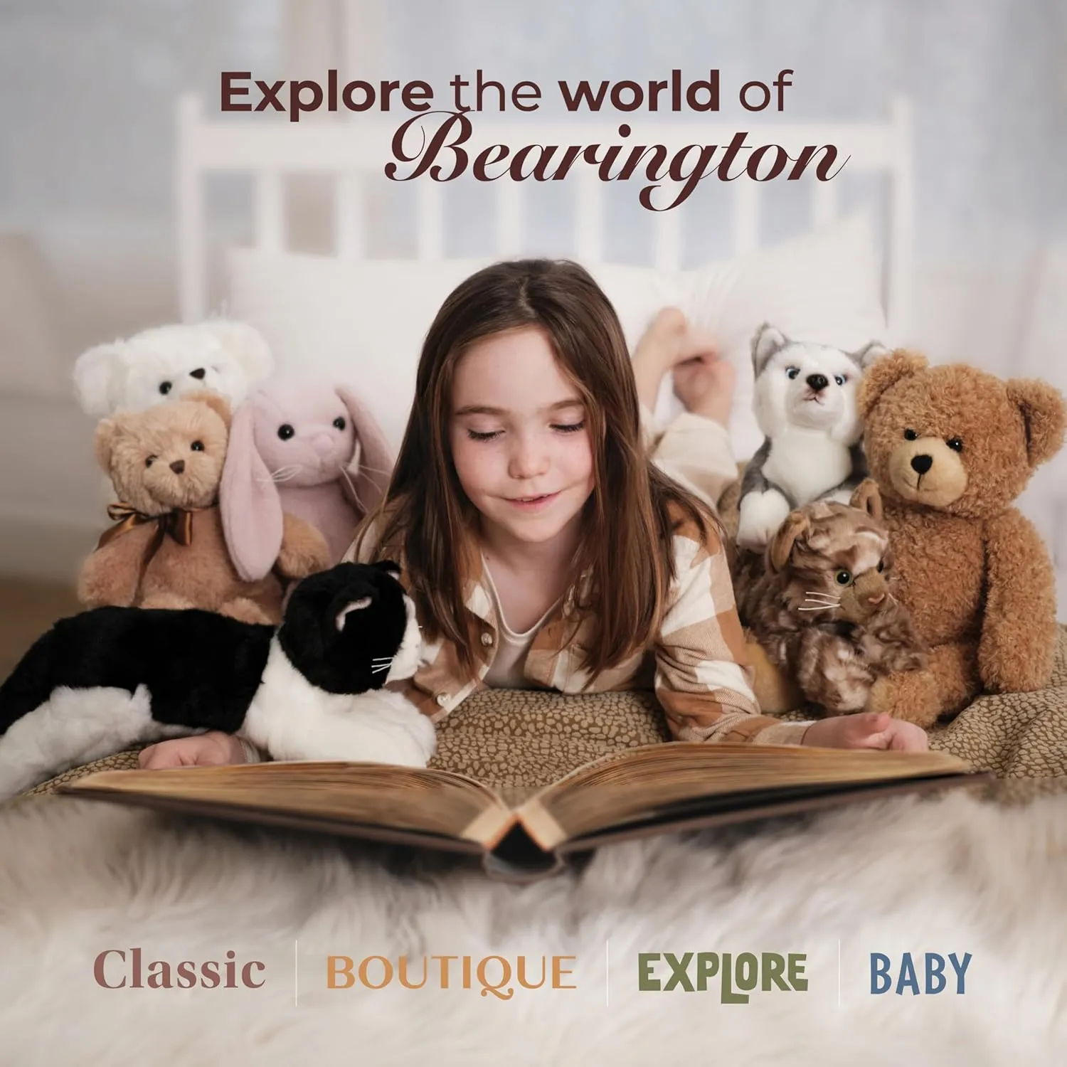 - Cat Stuffed Animal - Plushies Bearington Collection Callie Cat 15-Inch Calico Plush Toy - quaint craze Realistic Stuffed Feline for Kids 