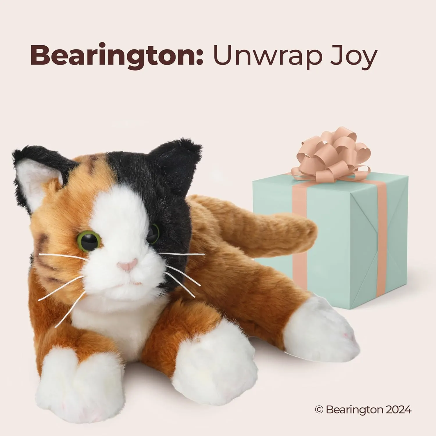 - Cat Stuffed Animal - Plushies Bearington Collection Callie Cat 15-Inch Calico Plush Toy - quaint craze Realistic Stuffed Feline for Kids 