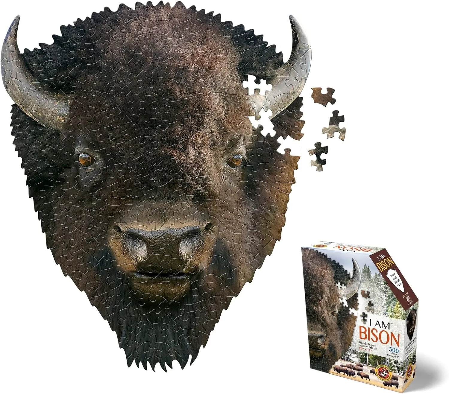 - chaotic Russia enforce similar cylindrical I AM Bison - 300 Pieces - Animal Shaped Jigsaw Puzzle Madd Capp Puzzles 