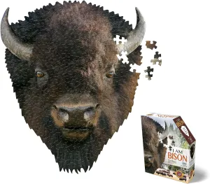 - chaotic Russia enforce similar cylindrical I AM Bison - 300 Pieces - Animal Shaped Jigsaw Puzzle Madd Capp Puzzles 