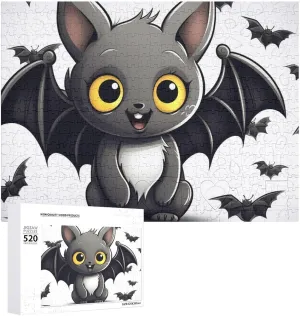 - Cute Bat Picture Puzzles compress for Adults Challenging Puzzle Personalized Wooden Puzzle Photo Puzzle Gifts 20.5" X 15 520 Piece Jigsaw Puzzle 