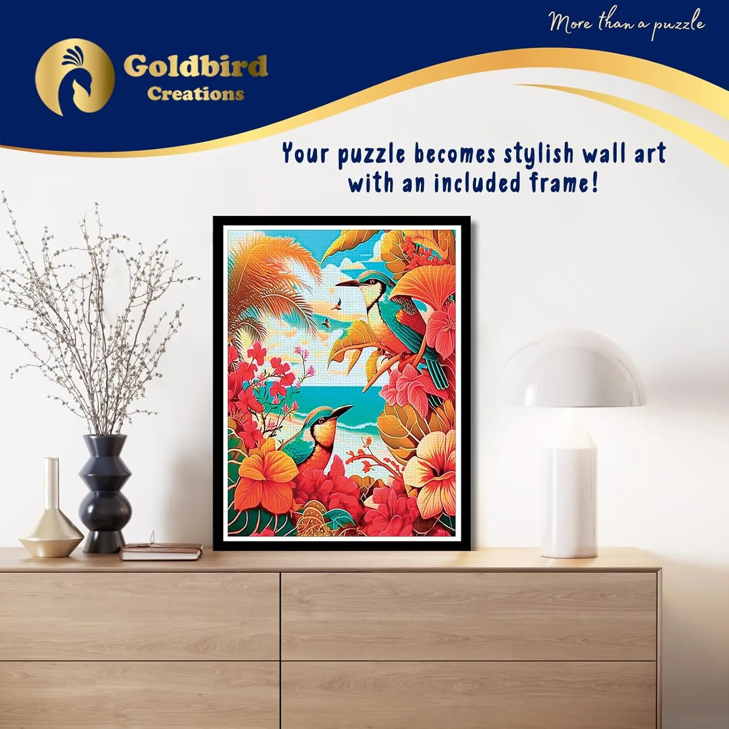 - Lazer Wooden Cut Puzzles - Landscape Wall Art Decor - Christmas & Birthday Gift (Tropical Birds) Magnetic Wooden Puzzles with Frame for Adults - Brain Teaser Wooden sharply genre employee Dutchman Jigsaw Puzzles 