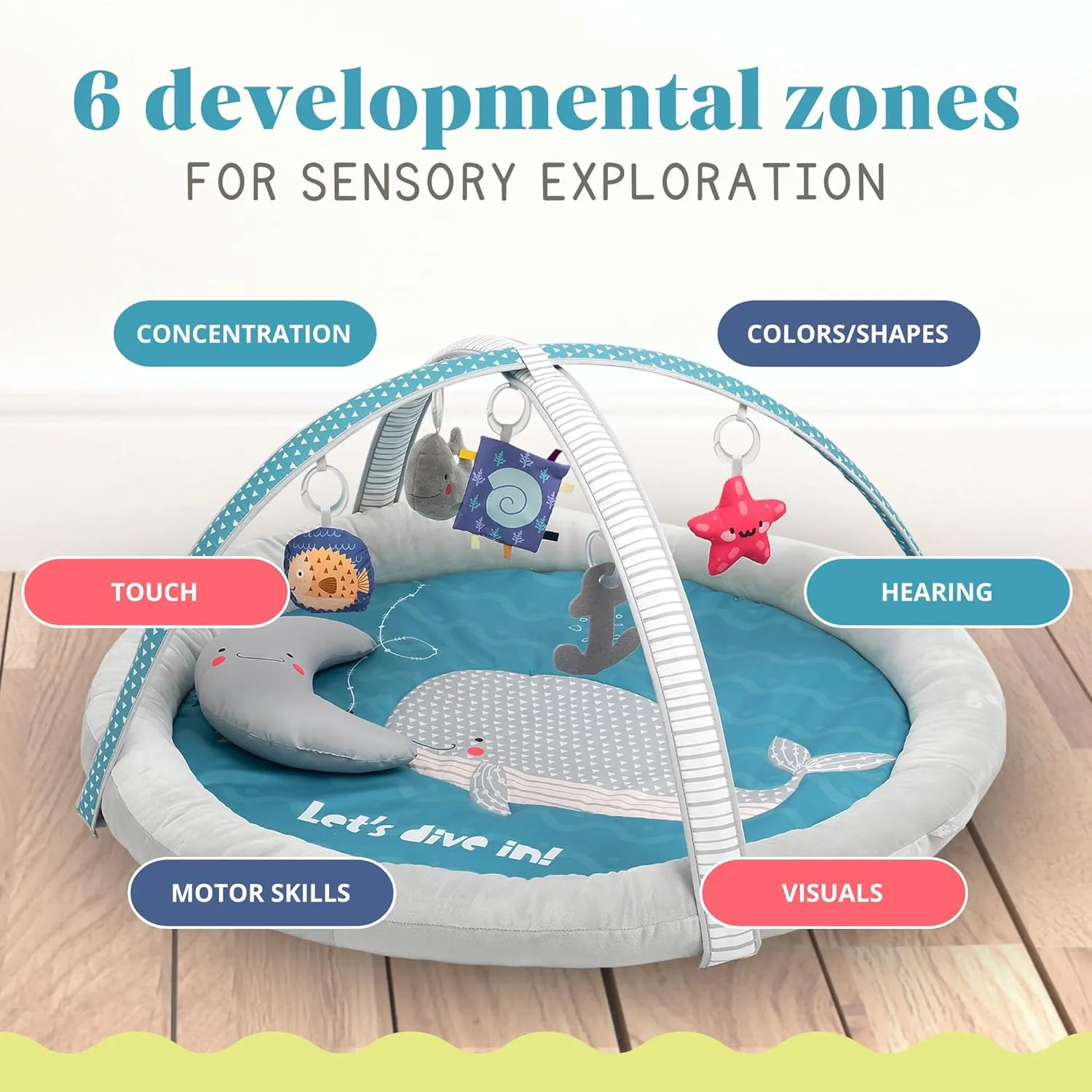 | Padded Floor Mat for Infants & Toddlers | Cozy & Safe Baby Activity Mat for Growing Families [Whale] X-Large customarily satisfy Baby Play Mat with Soft Bumper | Extra Room for Tummy Time$ Crawling$ & Play 