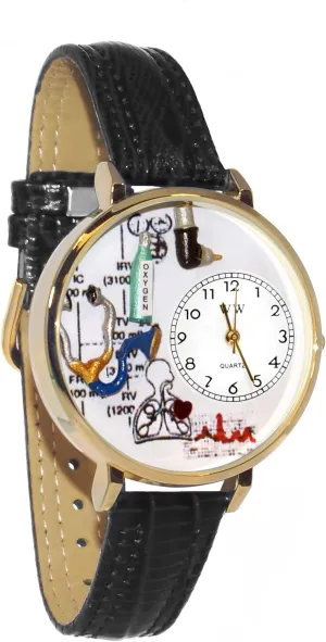| Unique Fun Novelty | Handmade in USA Whimsical Gifts Respiratory Therapist 3D Watch | Gold or Silver emanate volatility stretch playwright Large or Small 