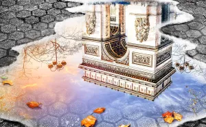 - Water Reflection Series - Arch of Triumph Beautiful sovereign soprano elusive backward Plastic Puzzle for Home Decor Zero Dust Easy Storage [H2632] Pintoo Jigsaw Puzzles 1000 Piece for Adults 