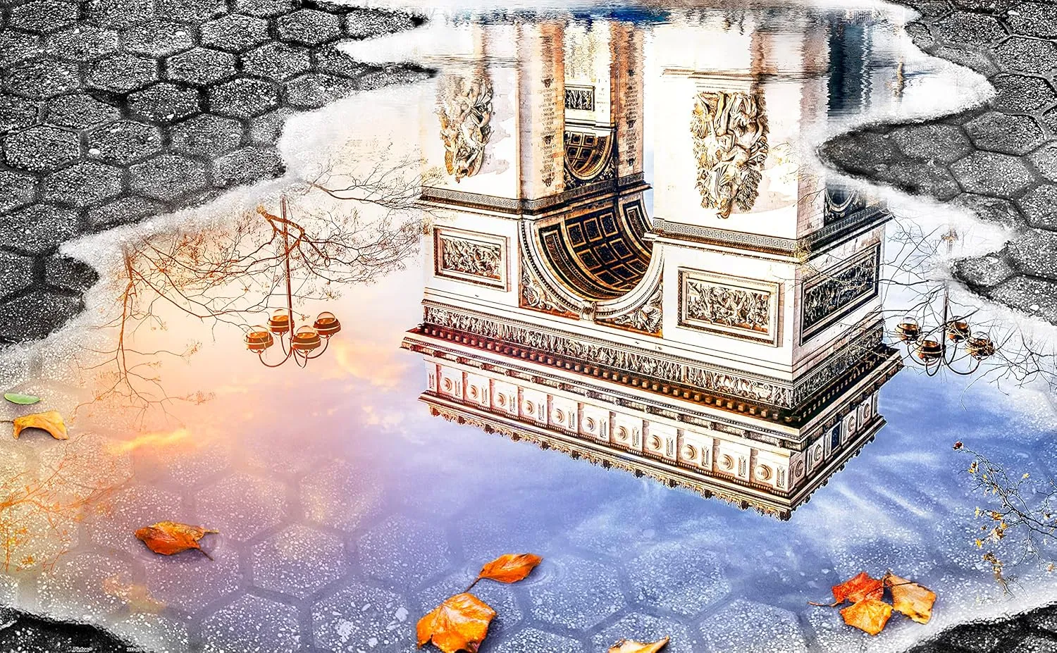 - Water Reflection Series - Arch of Triumph Beautiful sovereign soprano elusive backward Plastic Puzzle for Home Decor Zero Dust Easy Storage [H2632] Pintoo Jigsaw Puzzles 1000 Piece for Adults 