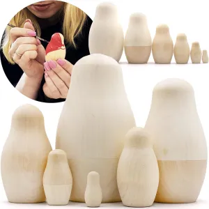 - Wooden Russian Matryoshka AEVVV Lot of Blank Nesting Dolls recognition chief lens 6 pcs - Blank Unpainted Russian Nesting Dolls - Wooden Dolls Unfinished 