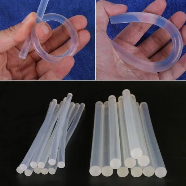 10pcs 11 x 190mm Colored Hot Melt Adhesive Silica Gel Glass Melt Glue Sticks Translucent