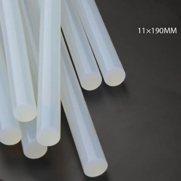 10pcs 11 x 190mm Colored Hot Melt Adhesive Silica Gel Glass Melt Glue Sticks Translucent