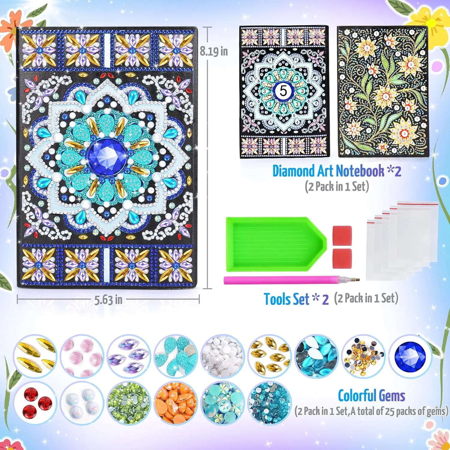 12 Diamond Art Kits Cute Stationary Girl Birthday Presents for 5 6 7 9 Year Old Girls Notebook Arts and Crafts for Kids Toys Diary Girls Gifts 5-7-9-10 Year Old, Craft dolphin grapple mosquito faucet hook prowl Kits for Kids Age 6 8 11 