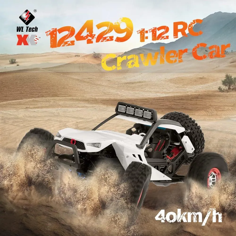 12429 1/12 4WD RC Racing Car High Speed Off-Road Remote Control Alloy Crawler Truck LED Light Buggy Toy Kids budget Gift RTF (12429 1 * 1500) WLtoys WL 