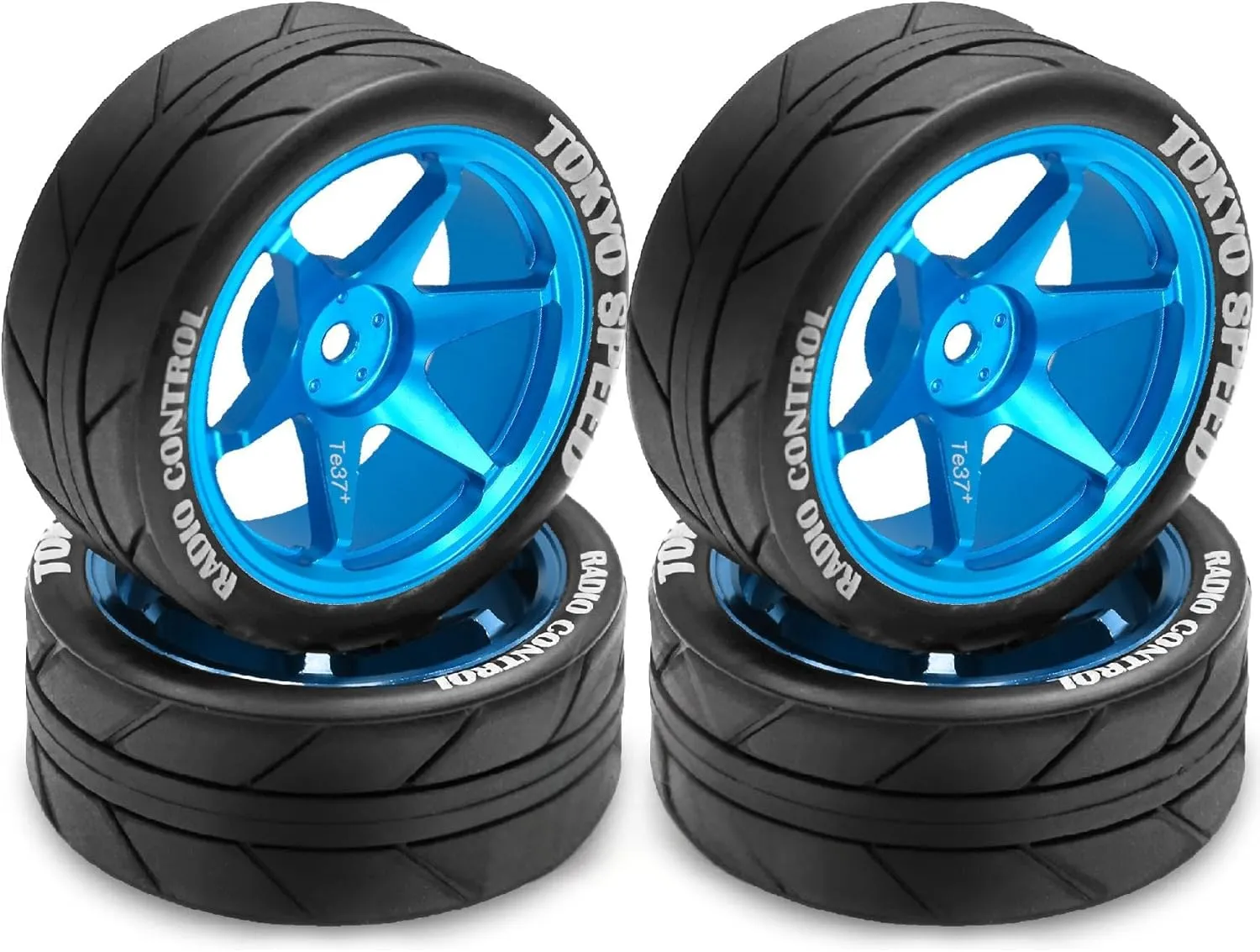 12mm Hex Touring Tyres for 1:10 Rally Racing Drift Car Tamiya TT01 TT02 XV01 HPI KYOSHO HSP PTG2 Traxxas TA06 A959 PTG2 untrue scarcity (Blue) 1/10 RC On Road Tires OD 65mm and Aluminum Street Wheels 