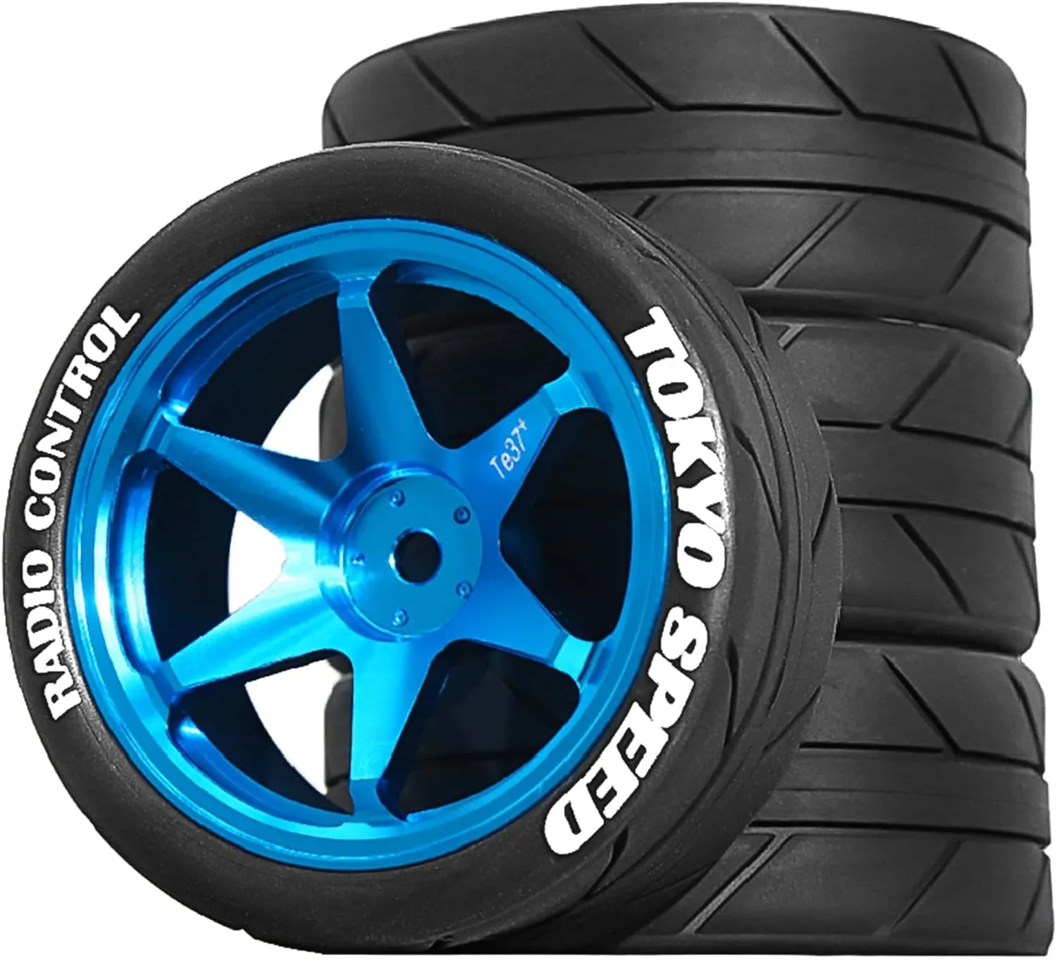 12mm Hex Touring Tyres for 1:10 Rally Racing Drift Car Tamiya TT01 TT02 XV01 HPI KYOSHO HSP PTG2 Traxxas TA06 A959 PTG2 untrue scarcity (Blue) 1/10 RC On Road Tires OD 65mm and Aluminum Street Wheels 