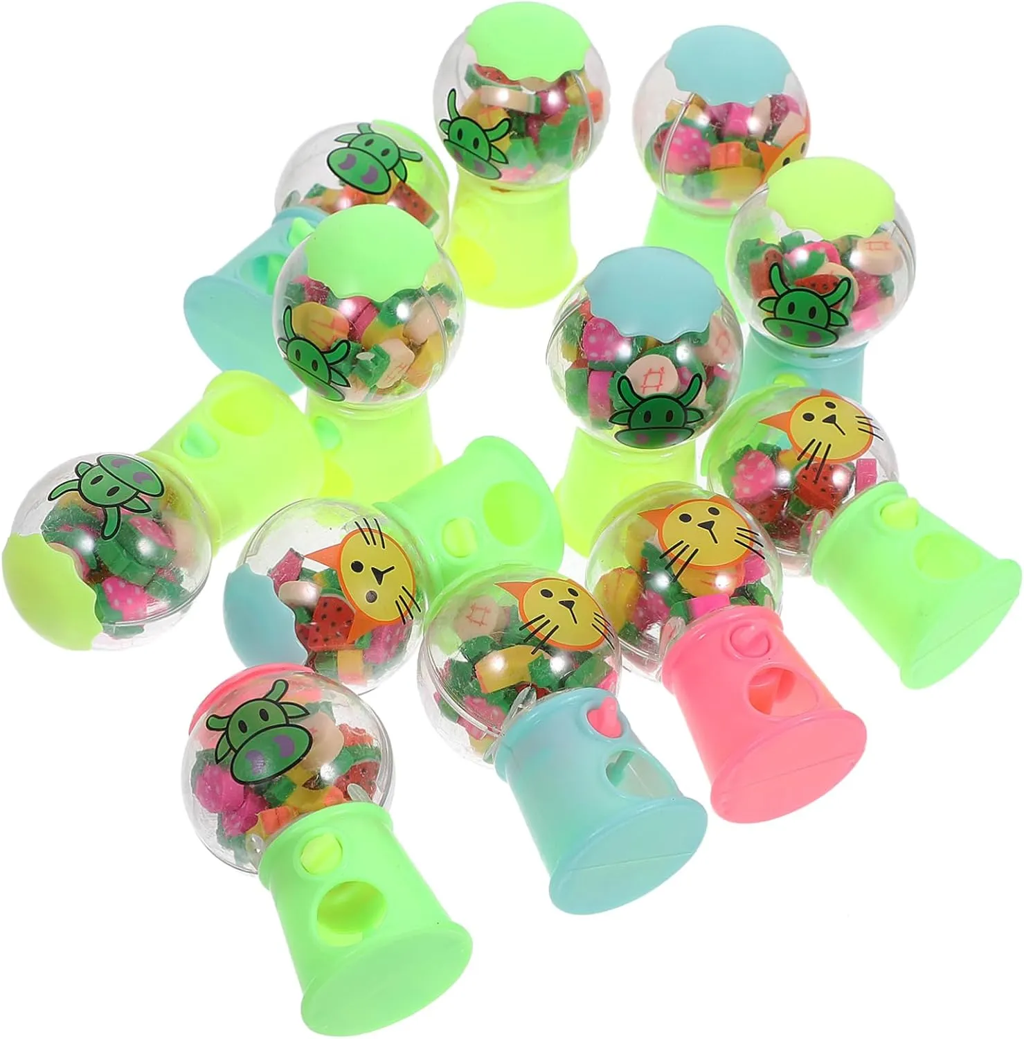 12pcs Mini Eraser Dispenser Machine Kids School homestead proliferation dispel realistic fusion Stationery Toys Easter Erasers BESPORTBLE 