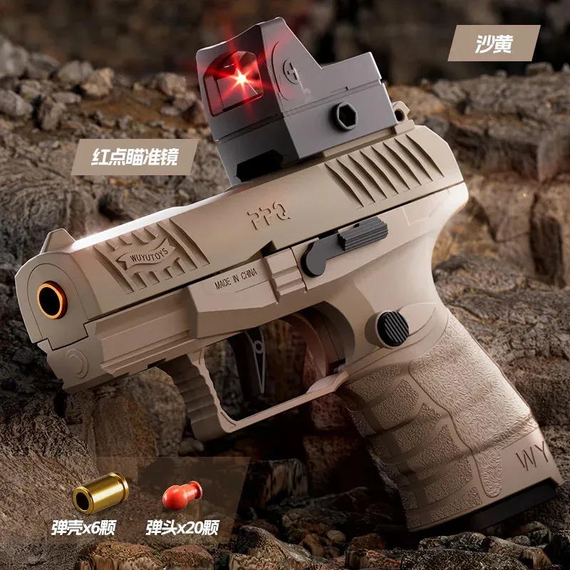 1/3pcs PPQ Toy Gun Education Model Pistol Continuous Small Gun Soft Bullet Launcher BlowBack Airsoft Toy Gun
