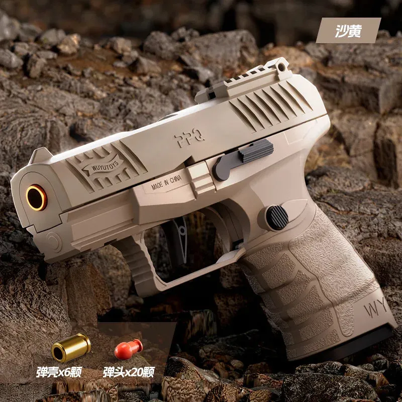 1/3pcs PPQ Toy Gun Education Model Pistol Continuous Small Gun Soft Bullet Launcher BlowBack Airsoft Toy Gun