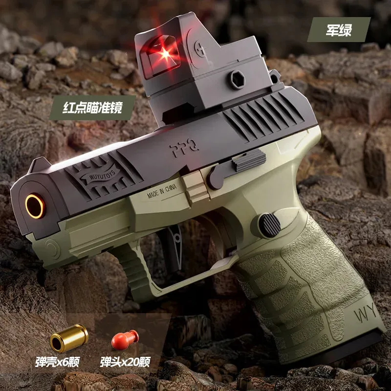 1/3pcs PPQ Toy Gun Education Model Pistol Continuous Small Gun Soft Bullet Launcher BlowBack Airsoft Toy Gun