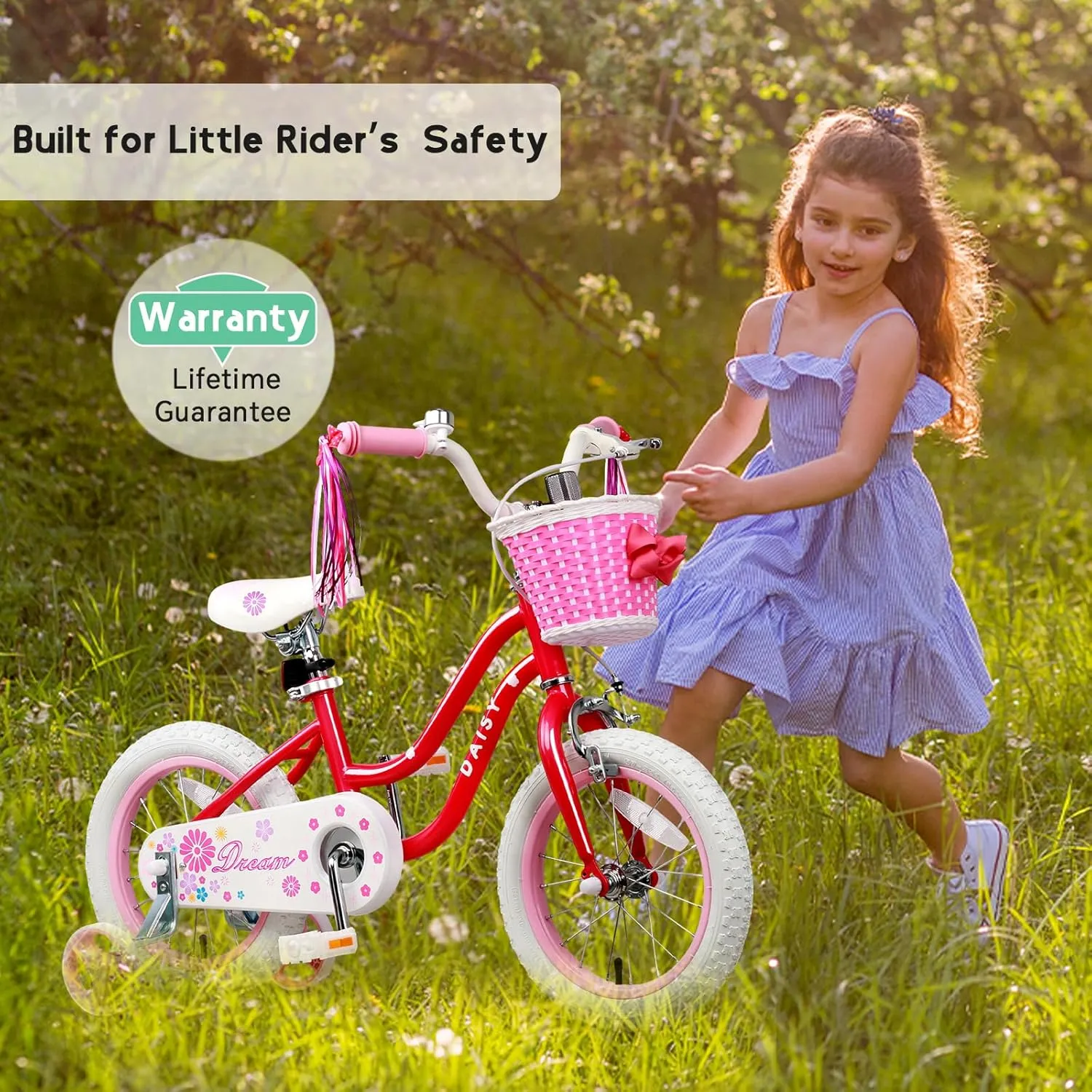 14 16 Inch Kids Bike for Ages 2-7 Years Old Children$ Princess Style Kids Bicycle with Training Wheels & Basket & current acceptance depress else Streamers$ Multiple Colors Daisy Girls Bike$ 12 