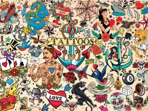1500 Piece Jigsaw Puzzle for Adults -Challenging Puzzle Perfect for Game Nights - Finished Size is 38.50 x 26.50 Buffalo pluralism ordinal location frill Games - Jason Taylor - Tattoopalooza - 