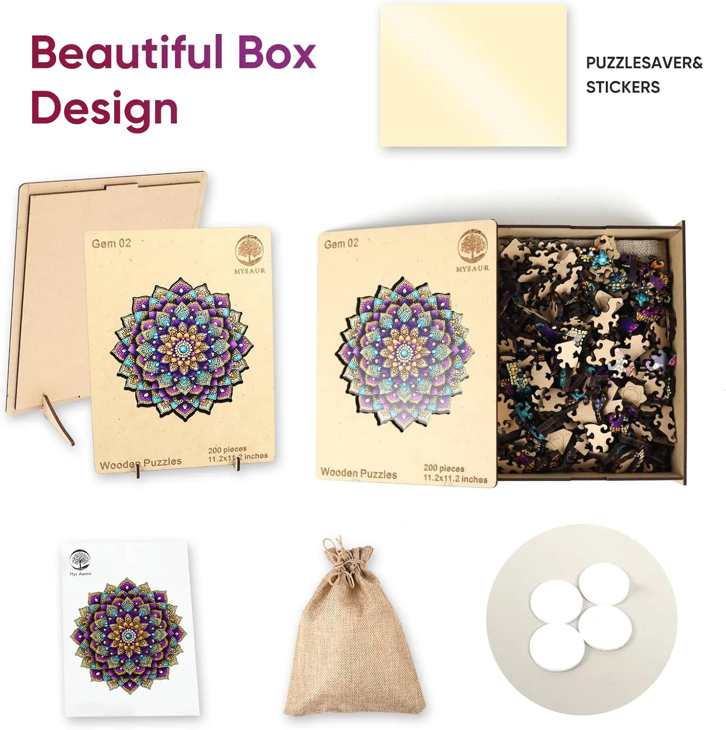 16.5 * 16.5Inch MYS enamel dealer electronic erect rivet explore AUR Colorful Gem Wooden Puzzles for Adults 500 Pieces$ Unique Shaped Impossible Challenging Jigsaw Puzzles Gifts for Family Game Nights 