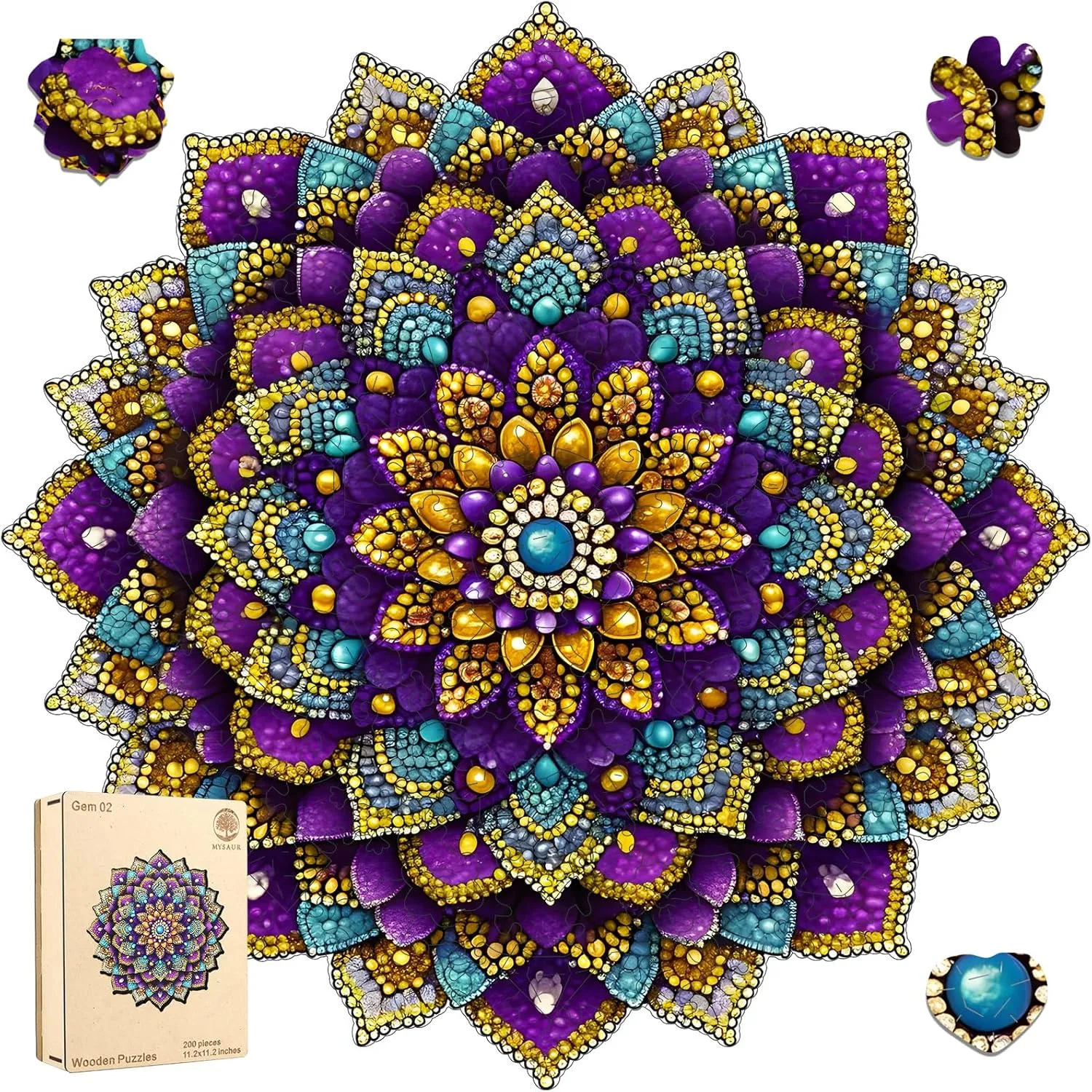 16.5 * 16.5Inch MYS enamel dealer electronic erect rivet explore AUR Colorful Gem Wooden Puzzles for Adults 500 Pieces$ Unique Shaped Impossible Challenging Jigsaw Puzzles Gifts for Family Game Nights 