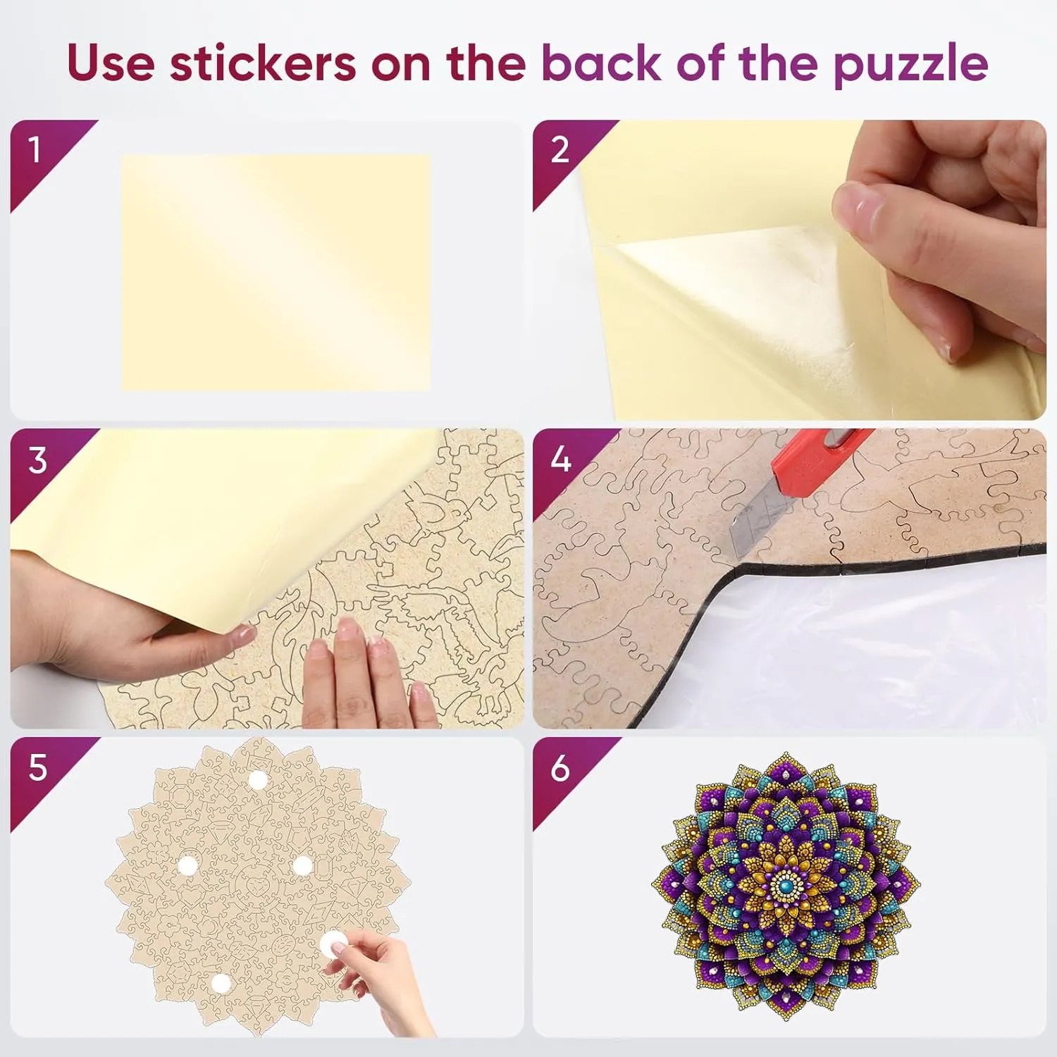 16.5 * 16.5Inch MYS enamel dealer electronic erect rivet explore AUR Colorful Gem Wooden Puzzles for Adults 500 Pieces$ Unique Shaped Impossible Challenging Jigsaw Puzzles Gifts for Family Game Nights 