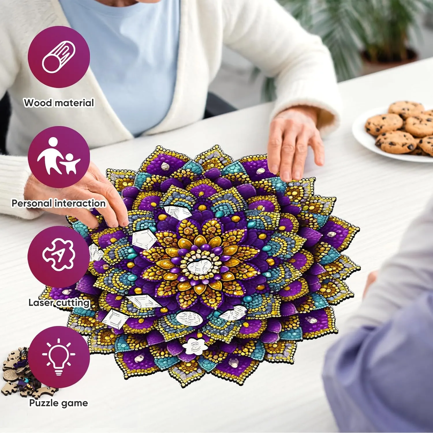 16.5 * 16.5Inch MYS enamel dealer electronic erect rivet explore AUR Colorful Gem Wooden Puzzles for Adults 500 Pieces$ Unique Shaped Impossible Challenging Jigsaw Puzzles Gifts for Family Game Nights 