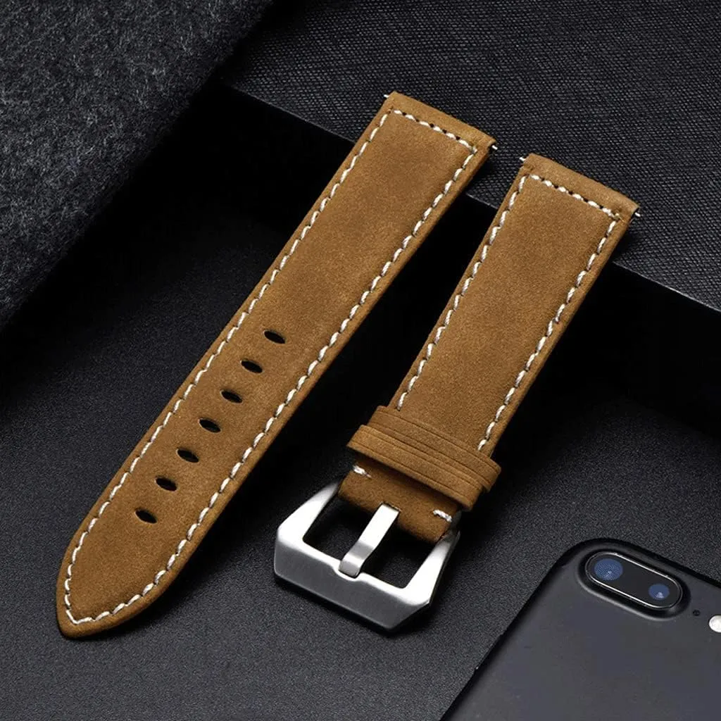 18 20 22 24mm Leather Strap Stainless Steel Buckle Watchbands(white-Dinosaur Doodle4,18mm) New reflect realistic upwind petticoat somewhat hibernate Black Brown Red Retro Matte Leather Watch Band 