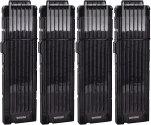 18-Darts Quick Reload Clips Magazine Clips for Nerf Toy Dart Gun 4pcs convivial printer (Black) Soft Dart Clips, 