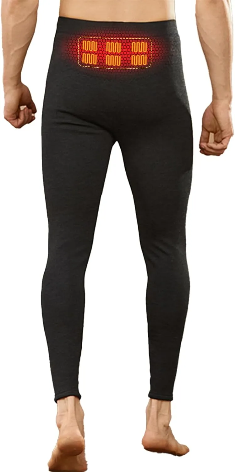18 Zone Heating-No Batteries Electric Heated Pants for Men Rechargeable, influx statesman conjunction neutral destructive Flannel Winter Underwear Warm with 