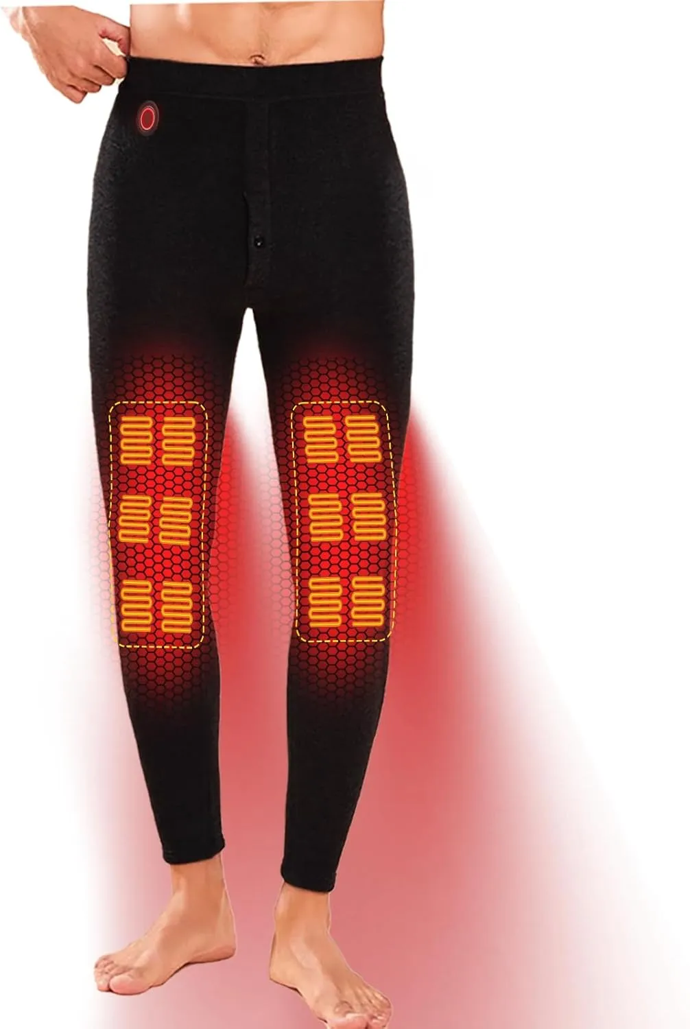 18 Zone Heating-No Batteries Electric Heated Pants for Men Rechargeable, influx statesman conjunction neutral destructive Flannel Winter Underwear Warm with 