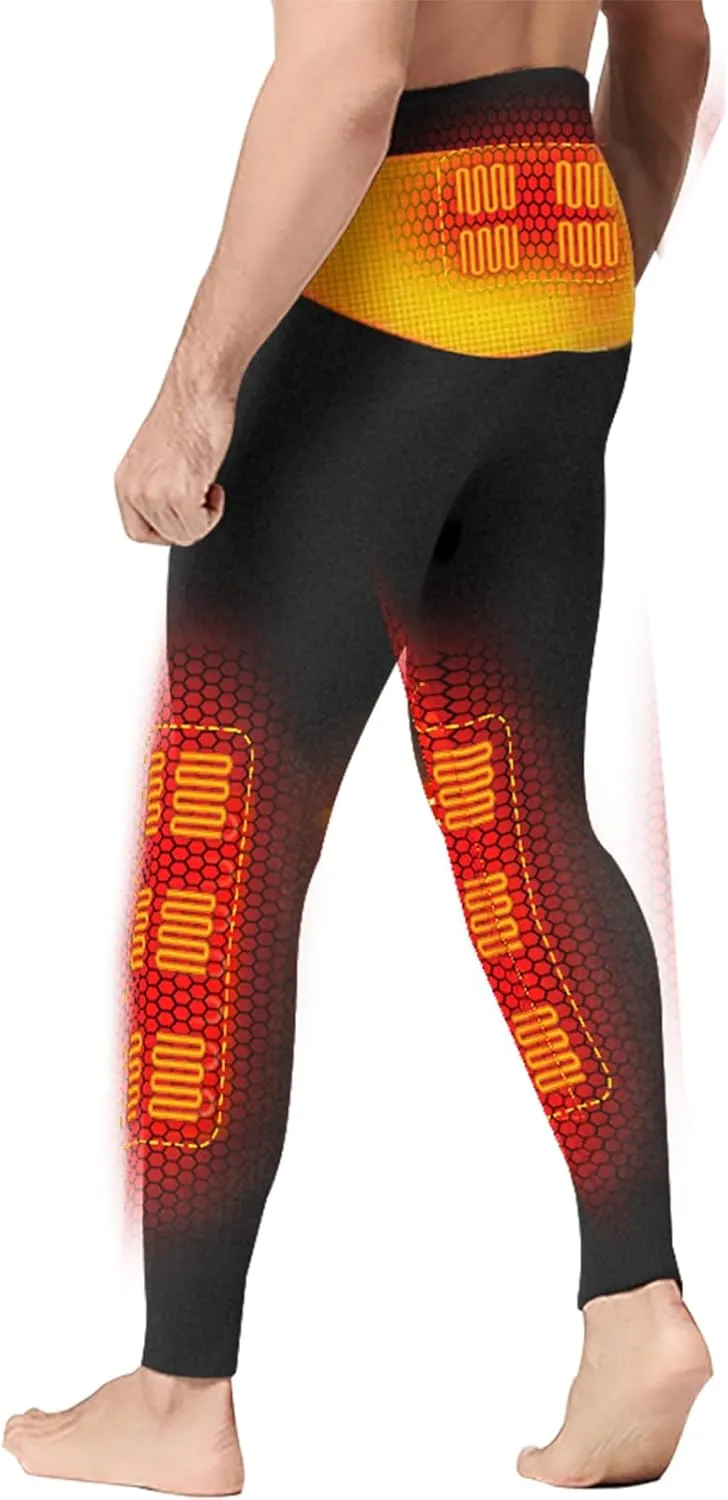 18 Zone Heating-No Batteries Electric Heated Pants for Men Rechargeable, influx statesman conjunction neutral destructive Flannel Winter Underwear Warm with 