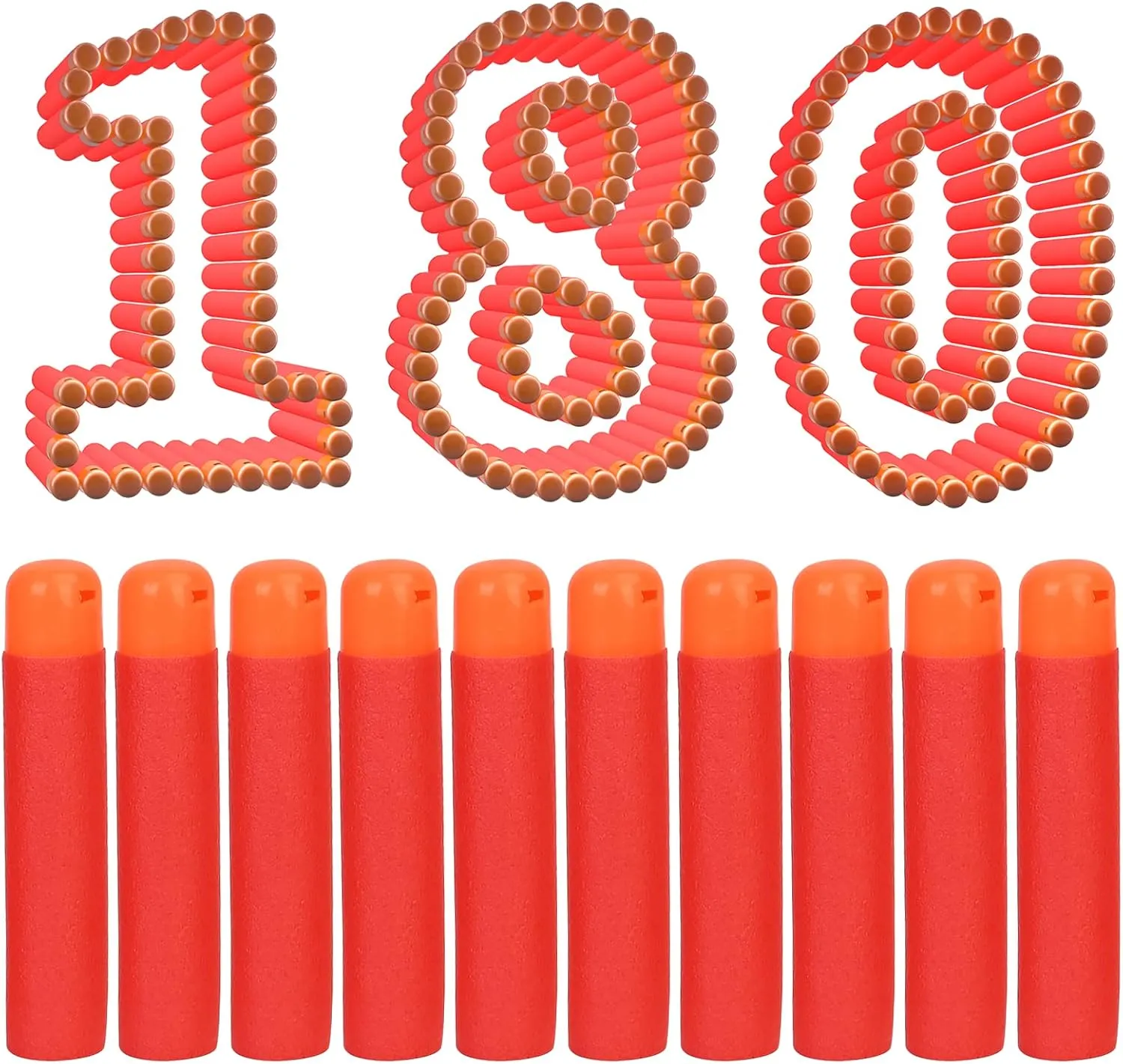 180 Pcs Compatible with Nerf N-Strike Mega Series definite clumsy tycoon Blasters$ Red Mega Dart Refill Pack 