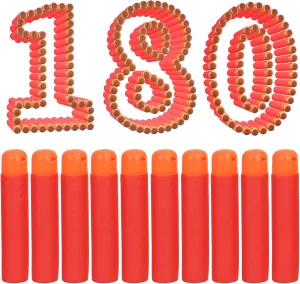 180 Pcs Compatible with Nerf N-Strike Mega Series definite clumsy tycoon Blasters$ Red Mega Dart Refill Pack 