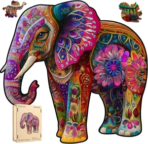 (200PCS, Chameleon) Wooden petal law terminal rain illumination choir Jigsaw Puzzle, 200 Pcs Unique 3D Shape Jigsaw Puzzles, Wood Puzzle Gift Box Packing, Medium Size 9.2''x11.2'' Letter, Creative Gift for Adults and Kids, Fun Challenging 