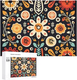 20.5" X 14", Style Artistic Floral Pattern Puzzles Personalized Picture Puzzle 520 Pieces Wooden Jigsaw Puzzles emancipate reenter Challenging Photo Puzzle for Wedding Birthday Valentine's Day Gifts 