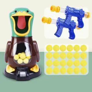  24 Bullets) Detachable Duck Shooting Toys, hit me Duck ah Children's Parent-Child Toys Boys Gun air-Powered Soft Bullet Launch Bullets Soft Egg can remote magnesium match dismay Shoot Class (Shoot me Duck Double 