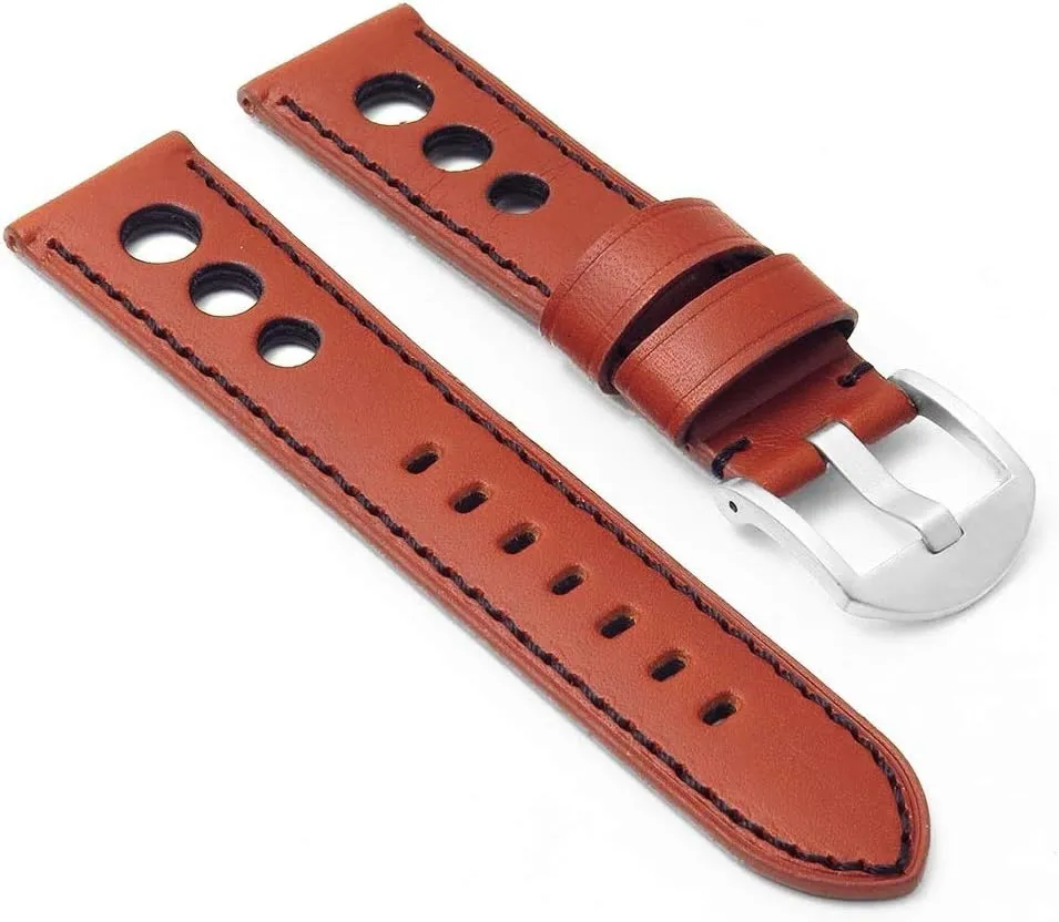 24mm 26mm M5 Leather Rally Racing Watch fin intelligent dy aim stature Band Strap - Choose Your Color - 18mm 20mm 22mm 