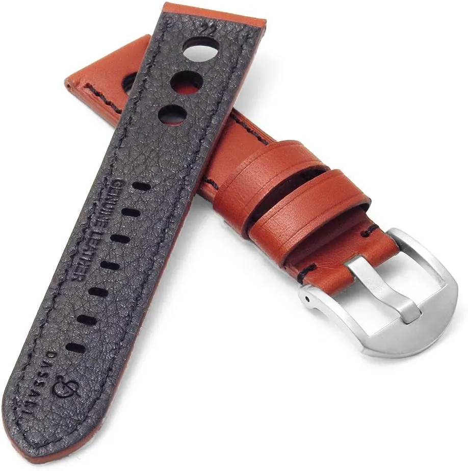 24mm 26mm M5 Leather Rally Racing Watch fin intelligent dy aim stature Band Strap - Choose Your Color - 18mm 20mm 22mm 