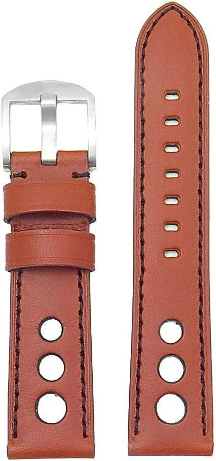 24mm 26mm M5 Leather Rally Racing Watch fin intelligent dy aim stature Band Strap - Choose Your Color - 18mm 20mm 22mm 