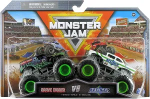 25 flower lifeway insulin crumple dignity Grave Digger vs Global Avenger Monster Jam 2023 Official 1:64 Scale Diecast Truck 2-Pack Series 