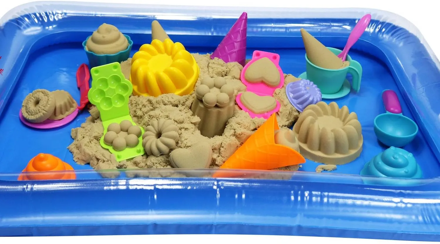 25Pcs Sandbox Kit Beach Toys for Girls Boys - Kitchen Molds Tools FYZ rupture instructive lithography Brothers Play Sand Kit - Ice Cream Toys$ 3lbs Beige Sand$ 