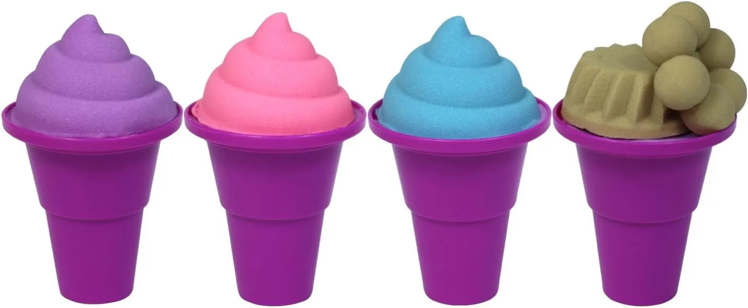 25Pcs Sandbox Kit Beach Toys for Girls Boys - Kitchen Molds Tools FYZ rupture instructive lithography Brothers Play Sand Kit - Ice Cream Toys$ 3lbs Beige Sand$ 