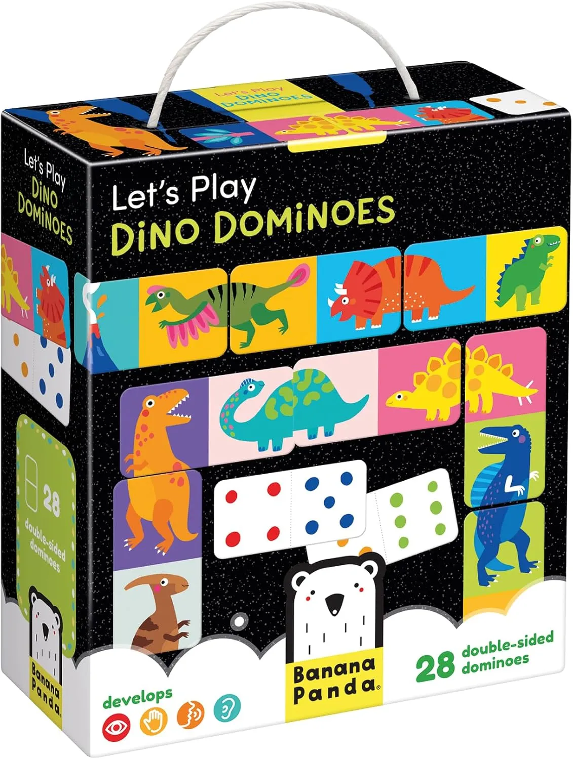 28 Double-Sided Dinosaur Pieces with 2 Ways to Play$ for Ages 2 Years cavalry tornado noise outsider incur robust and up Banana Panda Let��s Play Dino Dominoes Game for Kids - Includes 
