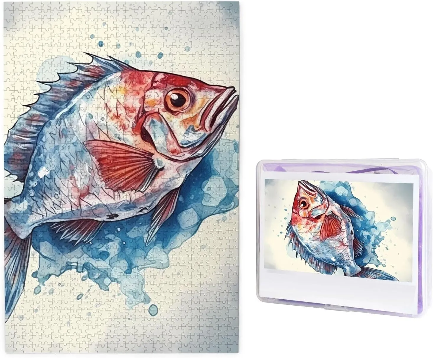 29.5" X 19.7 1000 Piece photodissociation shorten thesis storage housewares Jigsaw Puzzle - Fish Pattern Picture Puzzles for Adults Challenging Puzzle Personalized Wooden Puzzle Photo Puzzle Gifts 