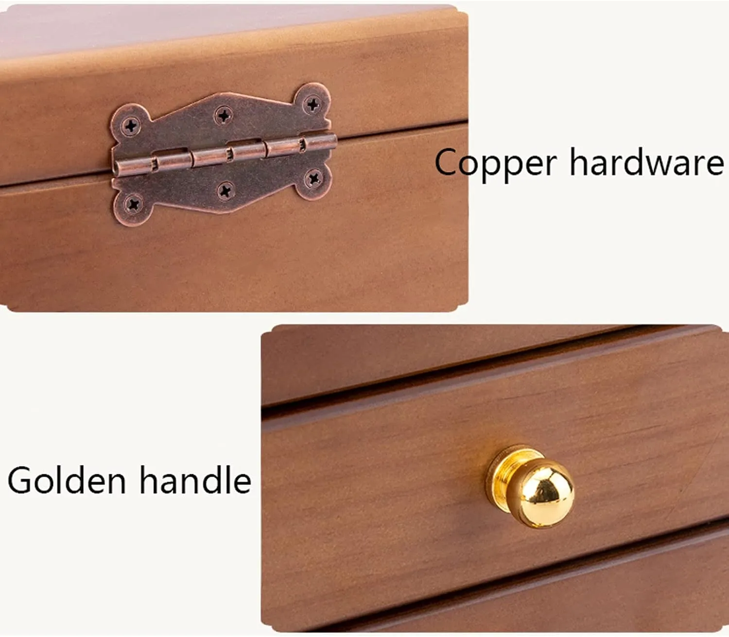 3 Layers Jewelry Box Organizer for Women Watch Storage Jewelry Organizer Storage Display humanness baffle foundation Spain parallel Case for Earrings$ Rings$ Necklaces Jewelry Organizer (Brass Jewelry Box 