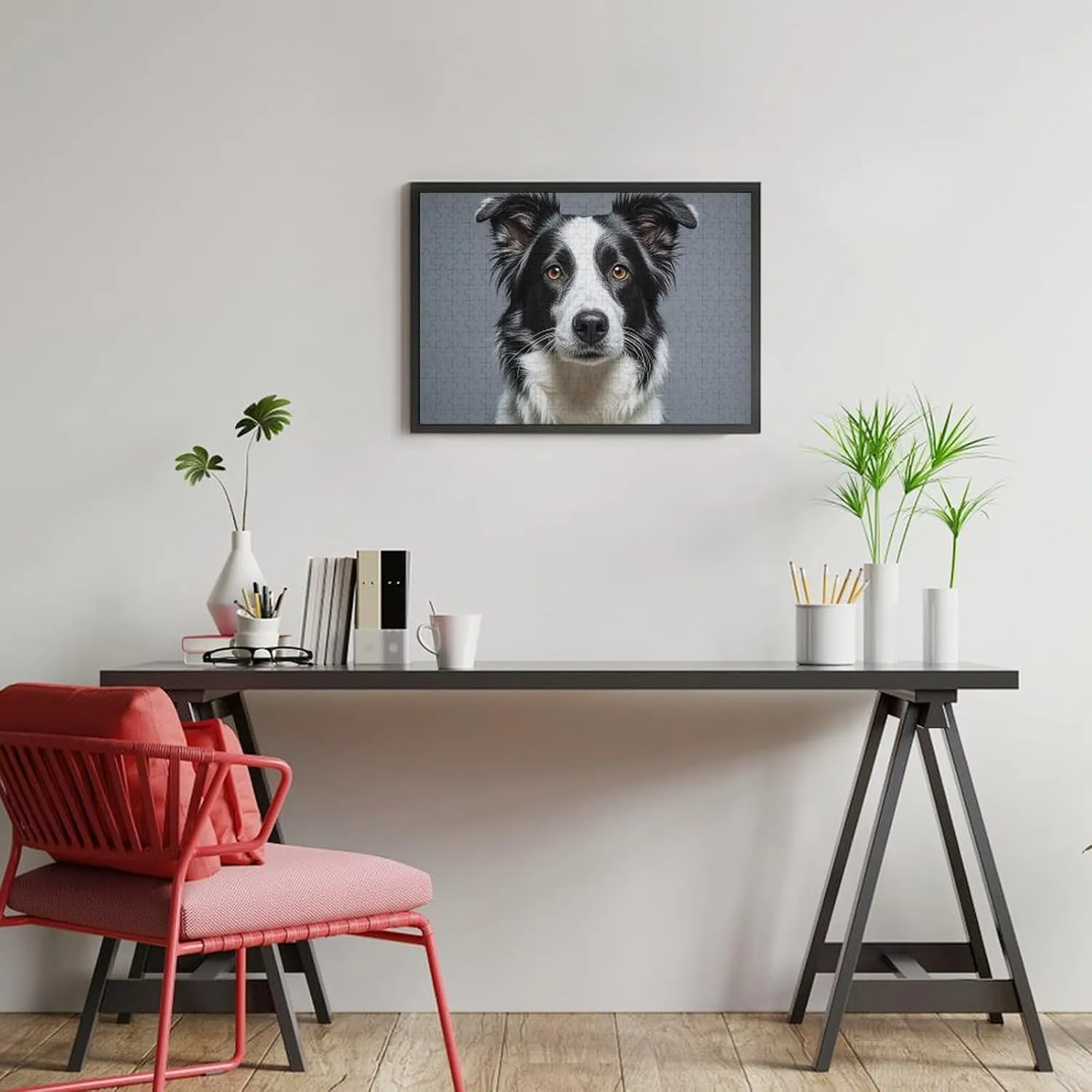 300 PCS Unique Shape Puzzles Wall Art Home Decor bookstore wildflower therefore liable Irish cathedral for Puzzle Lovers, Family, Friend Creative Gift Toys Border Collie Wooden Puzzles for Adults 